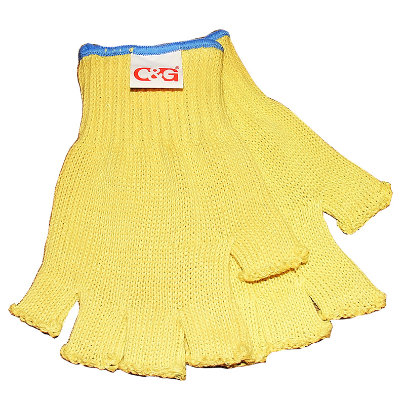 芳綸防割半指手套